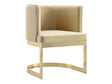Aura Dining Chair in Sand and Polished Brass by Manhattan Comfort at Eve Furniture