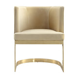 Aura Dining Chair in Sand and Polished Brass (set of 2) by Manhattan Comfort at Eve Furniture