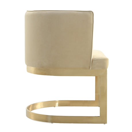 Aura Dining Chair in Sand and Polished Brass (set of 2) by Manhattan Comfort at Eve Furniture