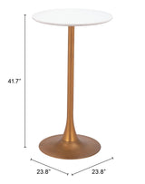 Auray White & Gold Bar Table by Zuomod at Eve Furniture