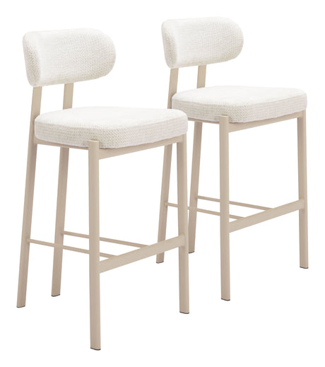 Aurea Light Gray Barstool (Set of 2) by Zuomod at Eve Furniture