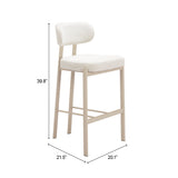 Aurea Light Gray Barstool (Set of 2) by Zuomod at Eve Furniture