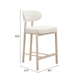 Aurea Light Gray Counter Stool (Set of 2) by Zuomod at Eve Furniture