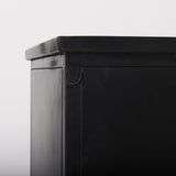Aurelia 79.0L x 16.0W x 33.0H Black and White Metal Four Door Glass Cabinet by Mercana at Eve Furniture