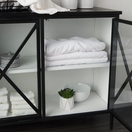 Aurelia Two Door Glass Cabinet by Mercana at Eve Furniture
