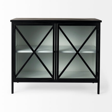 Aurelia Two Door Glass Cabinet by Mercana at Eve Furniture