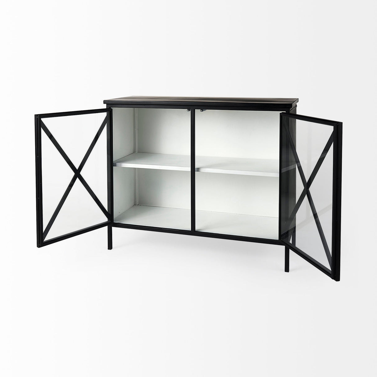 Aurelia Two Door Glass Cabinet by Mercana at Eve Furniture