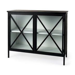 Aurelia Two Door Glass Cabinet by Mercana at Eve Furniture
