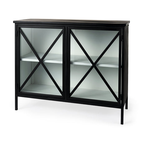 Aurelia Two Door Glass Cabinet by Mercana at Eve Furniture