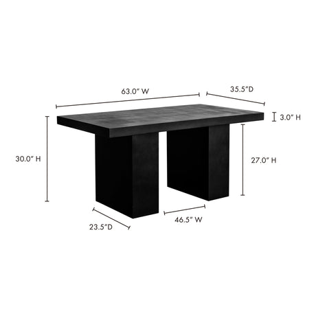 Aurelius Black 2 Outdoor Dining Table by MOES at Eve Furniture