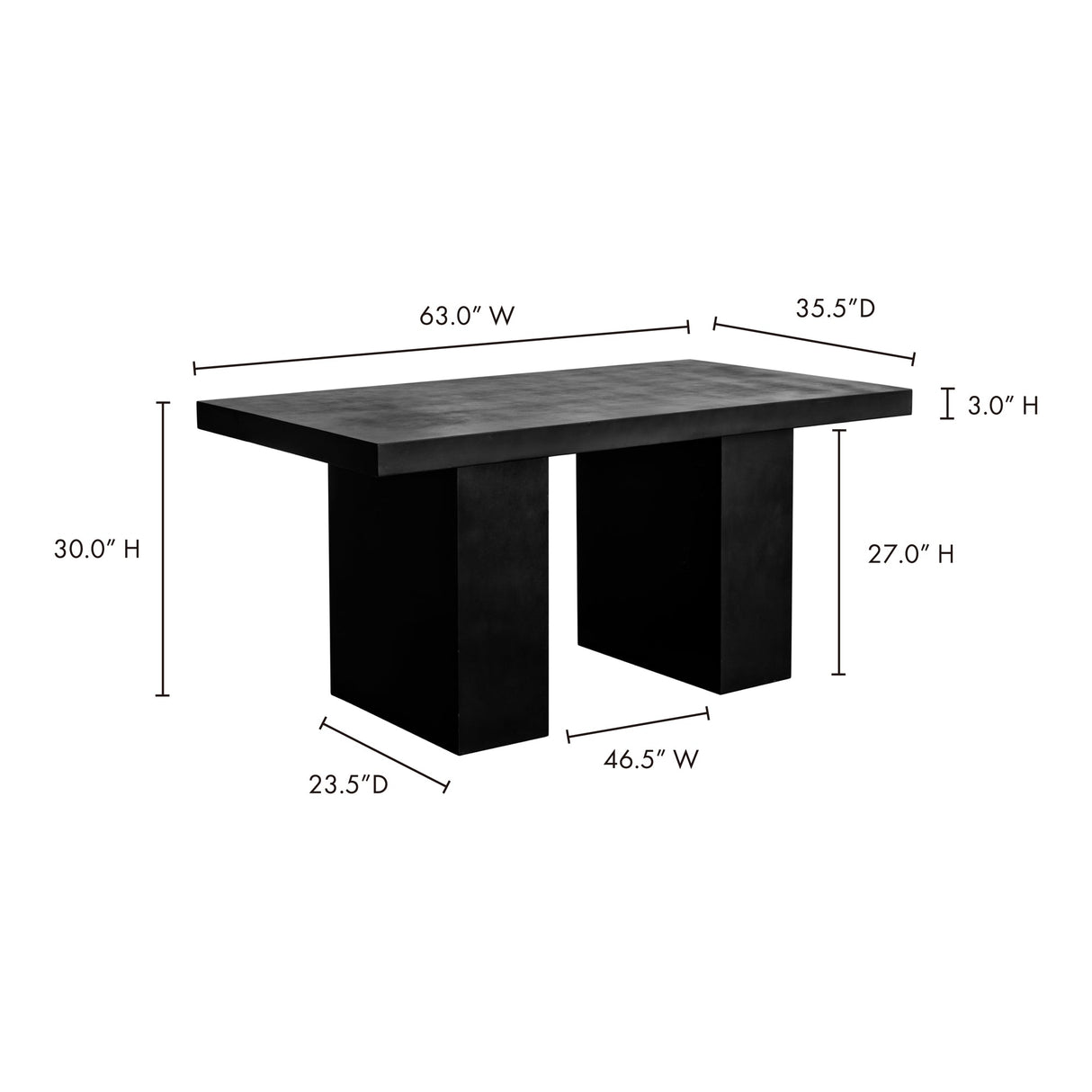Aurelius Black 2 Outdoor Dining Table by Moe's Home at Eve Furniture
