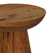 Aureo Wild Honey Round Solid Wood Accent Side Table by Coaster at Eve Furniture