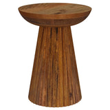 Aureo Wild Honey Round Solid Wood Accent Side Table by Coaster at Eve Furniture