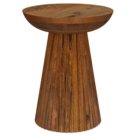 Aureo Wild Honey Round Solid Wood Accent Side Table by Coaster at Eve Furniture