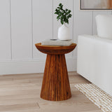 Aureo Wild Honey Round Solid Wood Accent Side Table by Coaster at Eve Furniture
