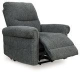 Aureta Charcoal Power Lift Recliner by Ashley at Eve Furniture