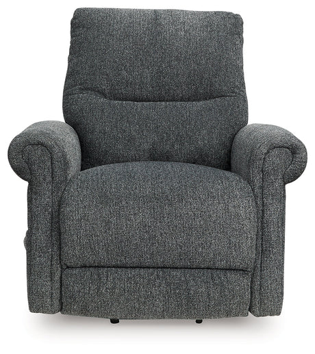 Aureta Charcoal Power Lift Recliner by Ashley at Eve Furniture