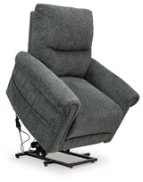 Aureta Charcoal Power Lift Recliner by Ashley at Eve Furniture