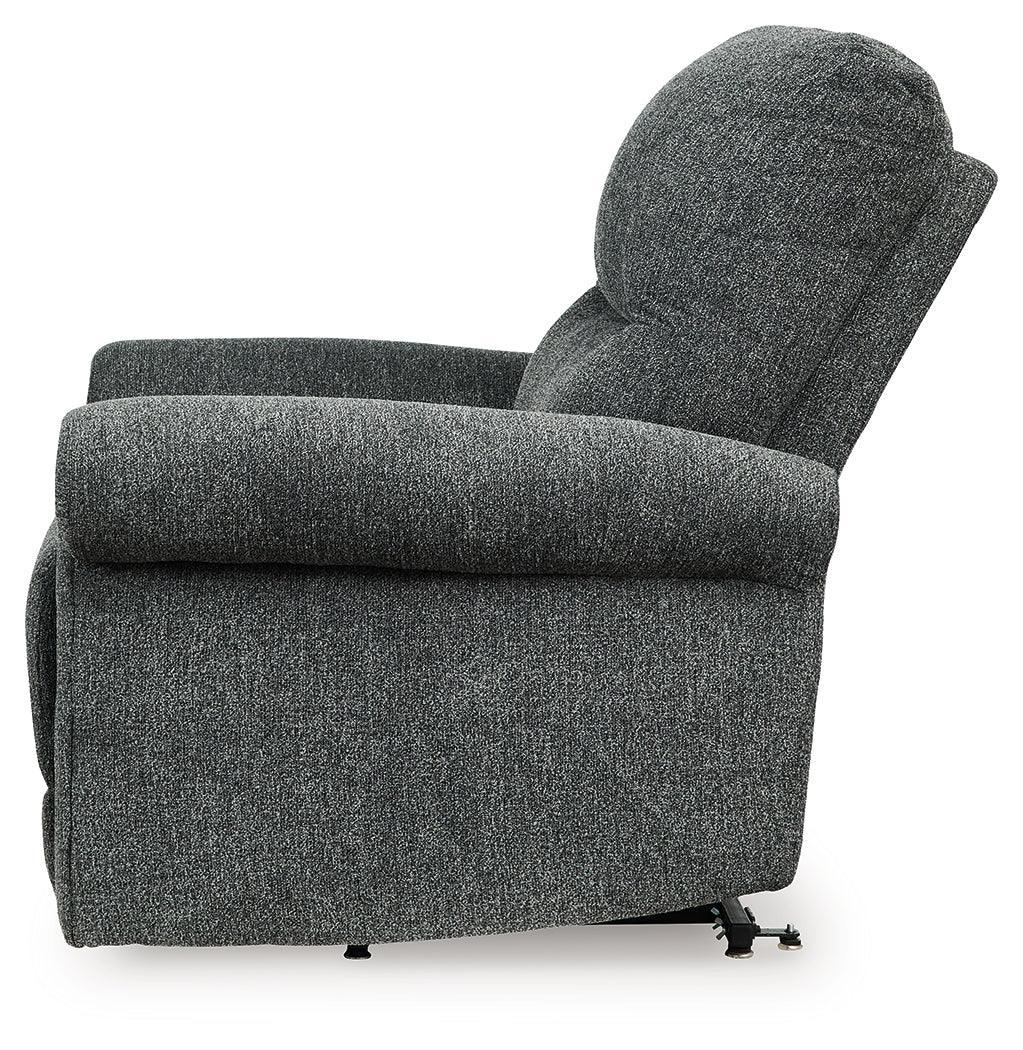 Aureta Charcoal Power Lift Recliner by Ashley at Eve Furniture