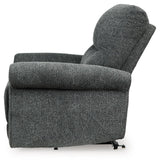 Aureta Charcoal Power Lift Recliner by Ashley at Eve Furniture