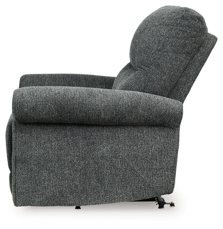 Aureta Charcoal Power Lift Recliner by Ashley at Eve Furniture