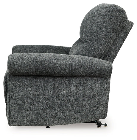 Aureta Charcoal Power Lift Recliner by Ashley at Eve Furniture
