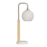 Auris White Globe Lampshade Table Lamp with Marble Base by Ashcroft Furniture at Eve Furniture