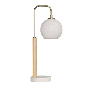 Auris White Globe Lampshade Table Lamp with Marble Base by Ashcroft Furniture at Eve Furniture