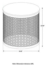 Aurora Natural/Black Round Accent Table with Drum Base by Coaster at Eve Furniture