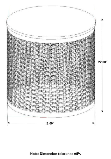 Aurora Natural/Black Round Accent Table with Drum Base by Coaster at Eve Furniture
