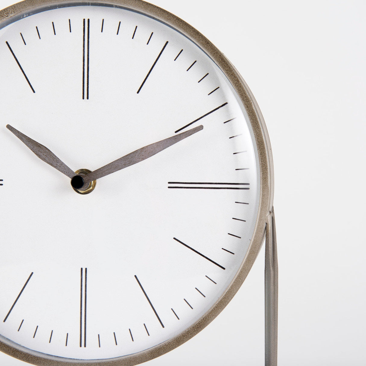 Aurus Matte Gray Metal Table Clock by Mercana at Eve Furniture