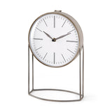 Aurus Matte Gray Metal Table Clock by Mercana at Eve Furniture