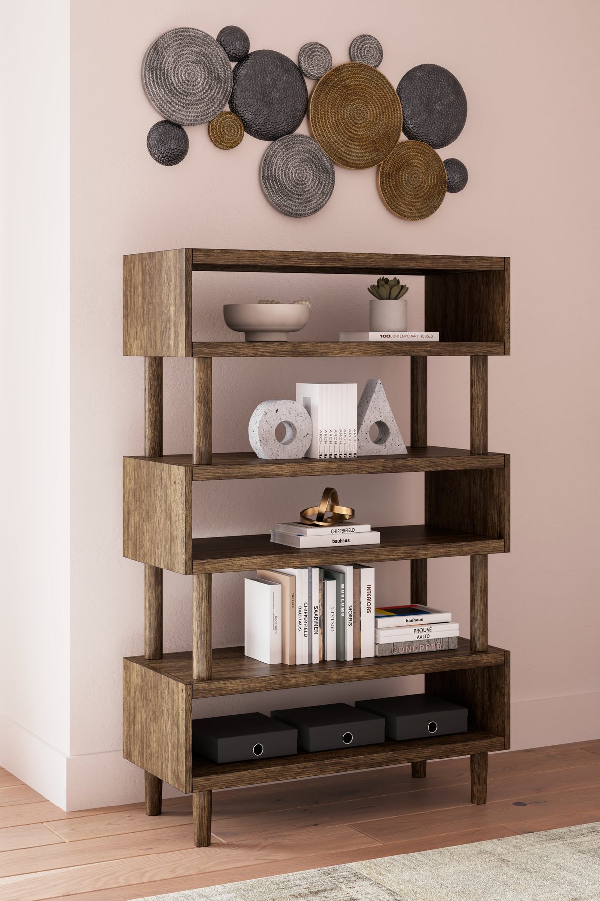 Austanny Warm Brown 62" Bookcase