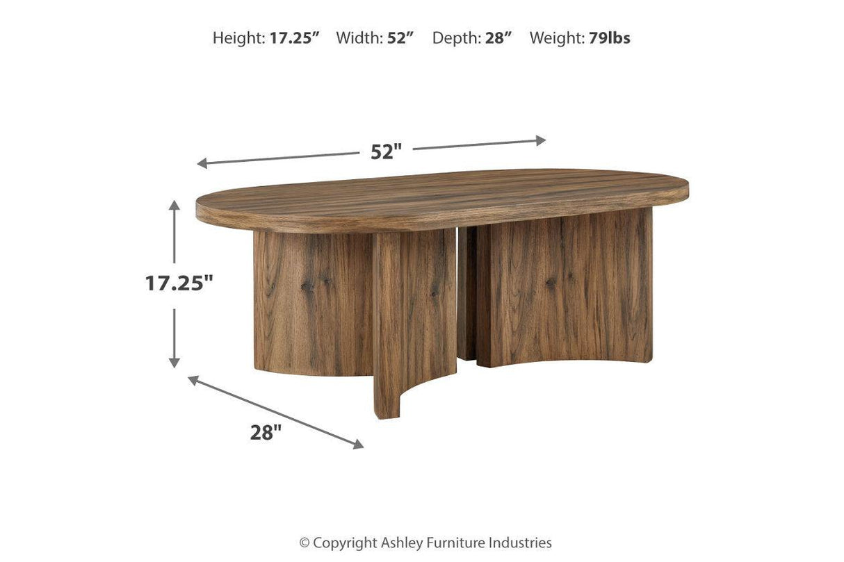 Austanny Warm Brown Coffee Table and 2 End Tables by Ashley at Eve Furniture