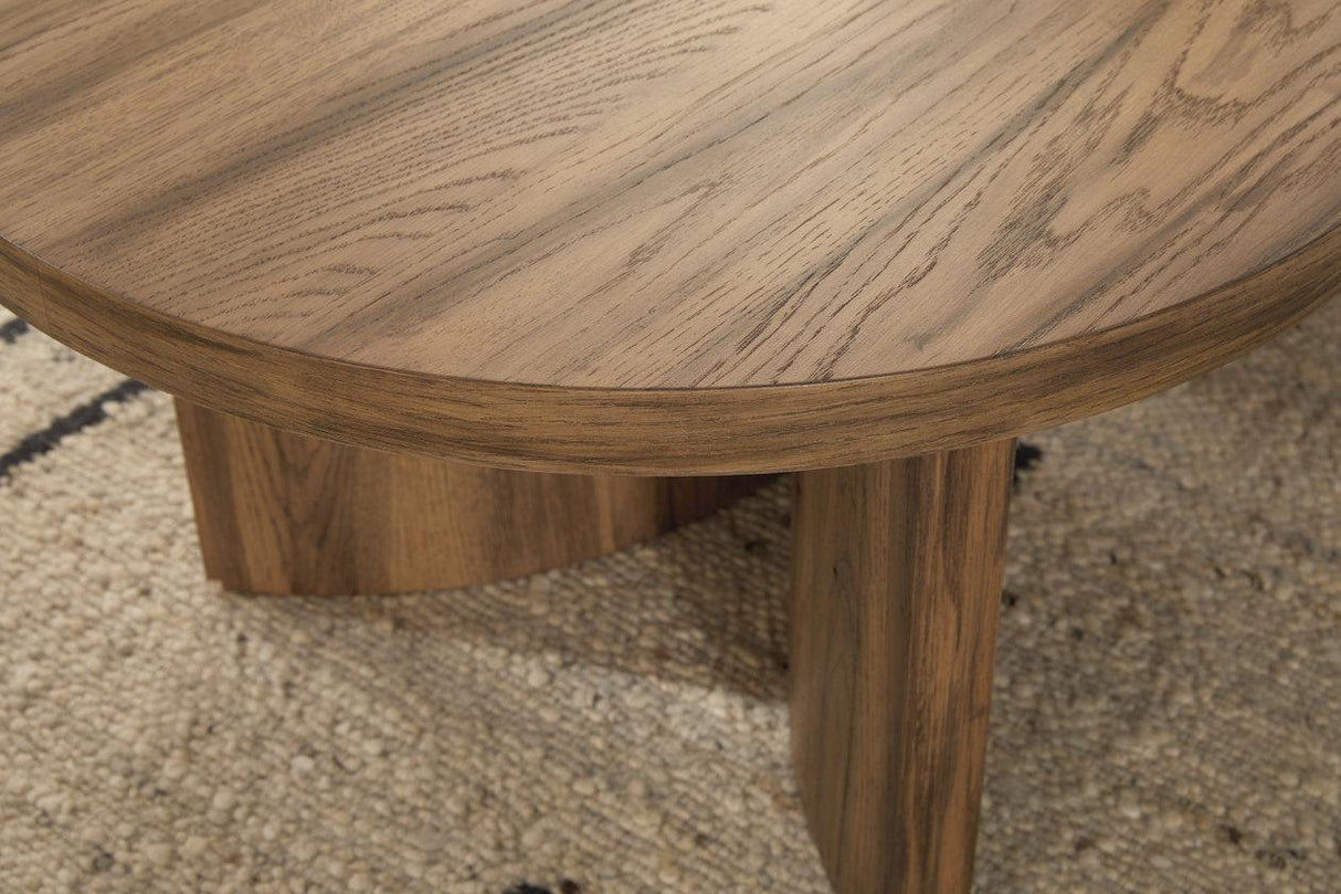 Austanny Warm Brown Coffee Table and 2 End Tables by Ashley at Eve Furniture