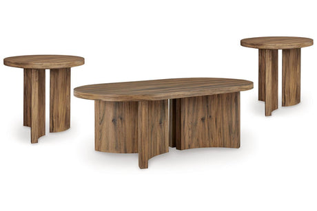 Austanny Warm Brown Coffee Table and 2 End Tables by Ashley at Eve Furniture