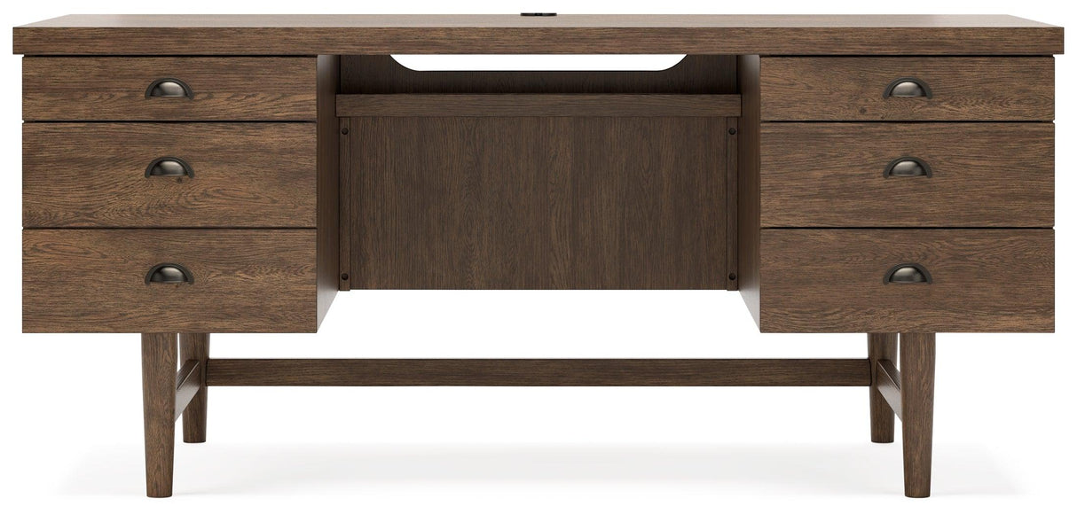 [Special Price] Austanny Warm Brown 67" Home Office Desk by Ashley at Eve Furniture