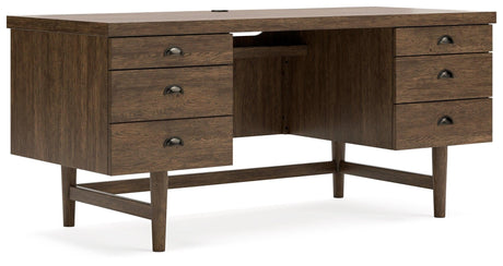 [Special Price] Austanny Warm Brown 67" Home Office Desk by Ashley at Eve Furniture