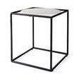 Austen 20L x 20W x 22H Round White Marble Top W/ Black Metal Frame Side Table by Mercana at Eve Furniture
