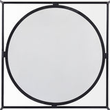 Austen 36L x 36W x 14.5H Round White Marble Top W/ Black Metal Frame Coffee Table by Mercana at Eve Furniture