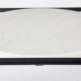Austen Round White Marble Top W/ Black Metal Frame Side Table by Mercana at Eve Furniture