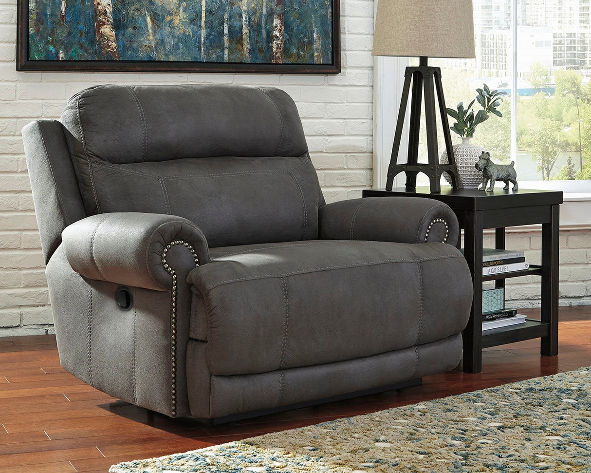 Austere Gray Oversized Recliner