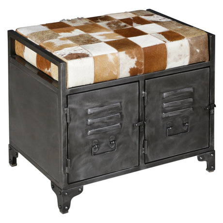 Austin 23" Small Brown Hair on Hide Reclaimed Locker Bench by Home Trends & Design at Eve Furniture