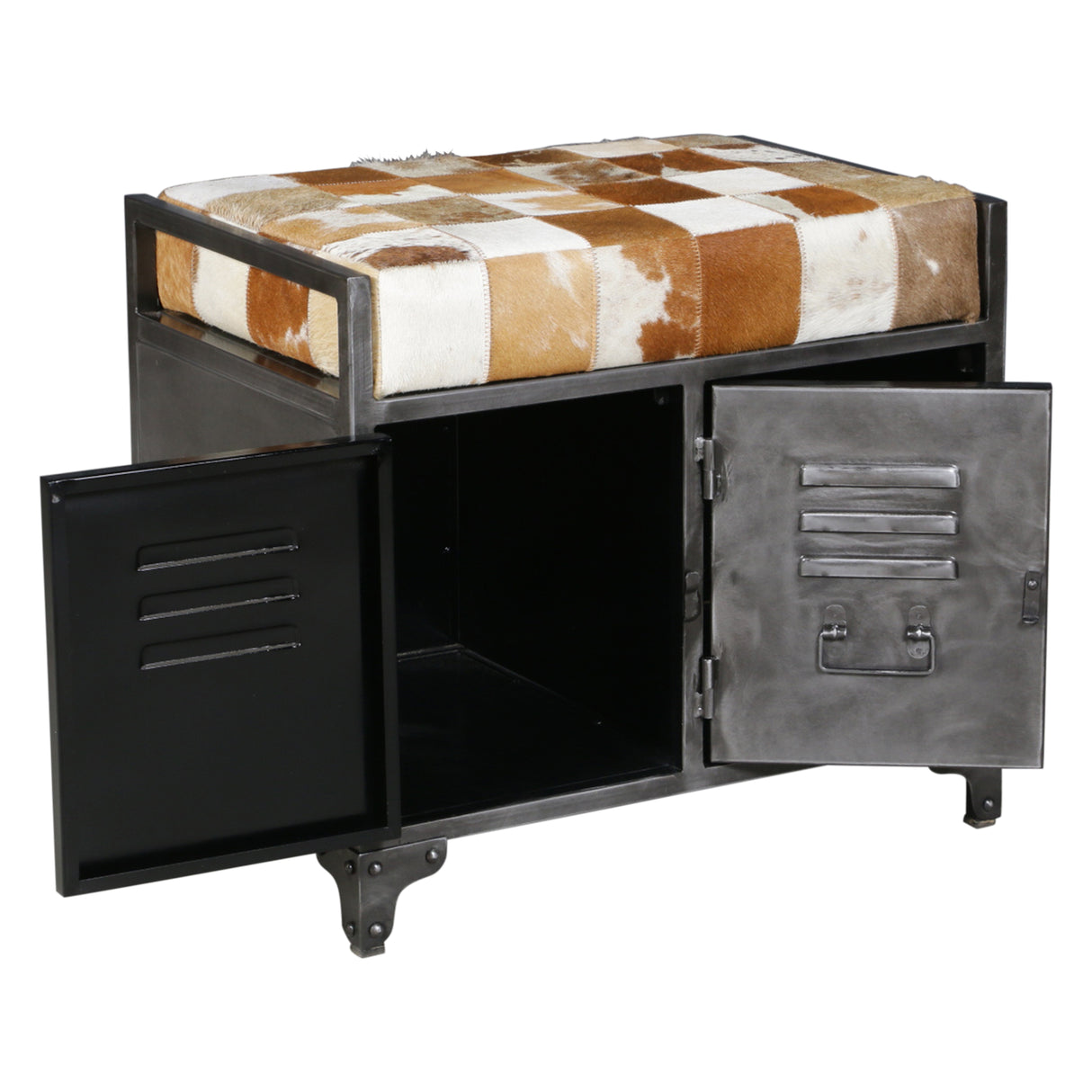 Austin 23" Small Brown Hair on Hide Reclaimed Locker Bench by Home Trends & Design at Eve Furniture