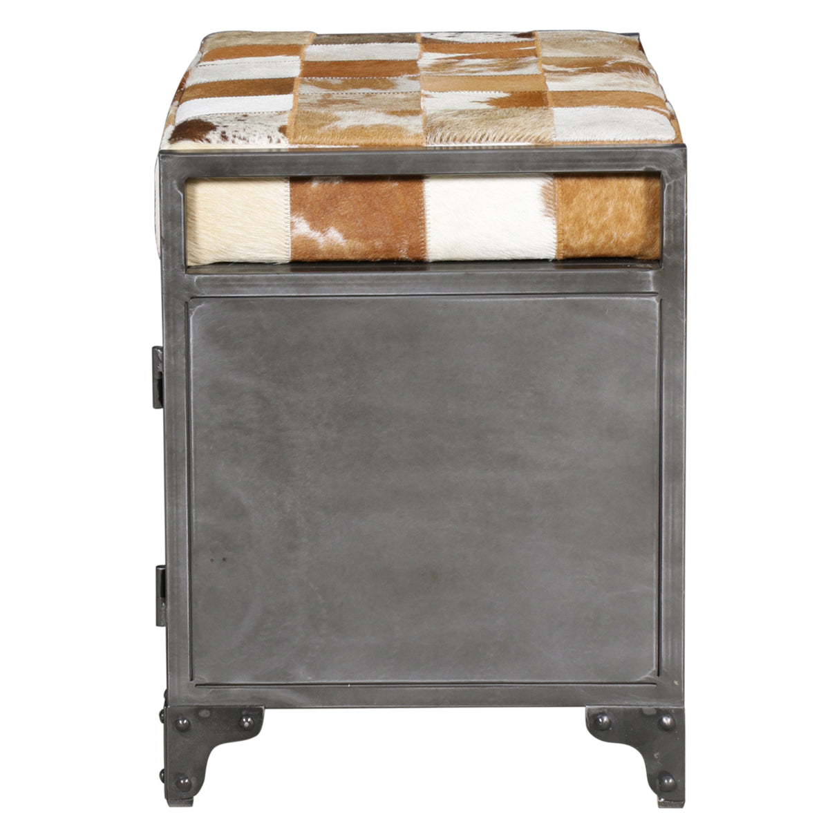 Austin 23" Small Brown Hair on Hide Reclaimed Locker Bench by Home Trends & Design at Eve Furniture