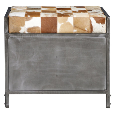 Austin 23" Small Brown Hair on Hide Reclaimed Locker Bench by Home Trends & Design at Eve Furniture
