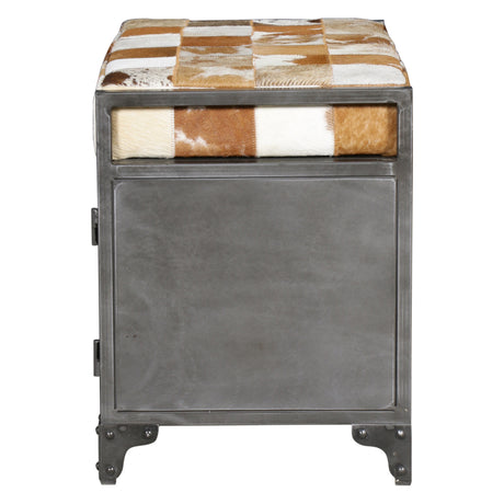 Austin 23" Small Brown Hair on Hide Reclaimed Locker Bench by Home Trends & Design at Eve Furniture