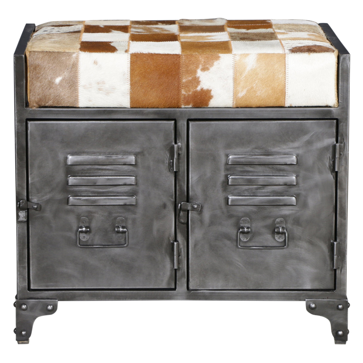 Austin 23" Small Brown Hair on Hide Reclaimed Locker Bench by Home Trends & Design at Eve Furniture