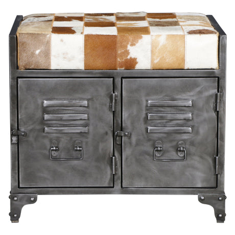 Austin 23" Small Brown Hair on Hide Reclaimed Locker Bench by Home Trends & Design at Eve Furniture