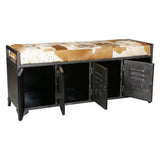 Austin 47" Large Brown Hair on Hide Reclaimed Locker Bench by Home Trends & Design at Eve Furniture